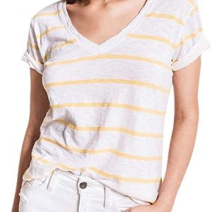 Altard State White/Yellow Striped Top